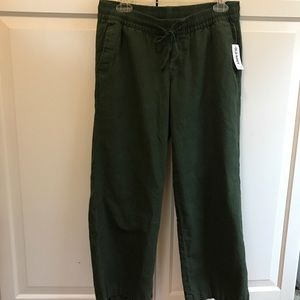 NWT Old Navy olive green linen pants
